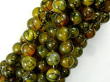 Dragon Vein Agate Beads, 10mm, Round Beads-Agate: Round & Faceted-BeadBeyond