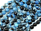 Agate Beads, Blue & Black, 8mm Faceted Round-Agate: Round & Faceted-BeadBeyond
