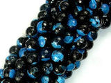 Agate Beads, Blue & Black, 10mm Faceted Round-Agate: Round & Faceted-BeadBeyond