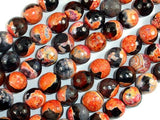 Agate Beads, Orange & Black, 10mm Faceted Round-Agate: Round & Faceted-BeadBeyond