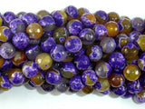 Agate Beads, Purple & Yellow, 8mm Faceted-Agate: Round & Faceted-BeadBeyond