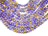 Agate Beads, Purple & Yellow, 8mm Faceted-Agate: Round & Faceted-BeadBeyond