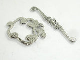 Metal Toggle Clasps, Antique Silver Tone, Ring, 4 sets-Metal Findings & Charms-BeadBeyond