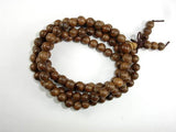 Gold Phoebe Ebony Beads, Gold Wire Sandalwood, 6mm Round Beads-Wood-BeadBeyond