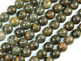 Orange Dendritic Jade Beads, 10mm Round Beads-Gems: Round & Faceted-BeadBeyond