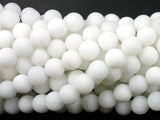 Matte White Jade Beads, 8mm Round Beads-Gems: Round & Faceted-BeadBeyond