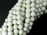 White Lava Beads, 6mm(6.3mm) Round Beads-Gems: Round & Faceted-BeadBeyond