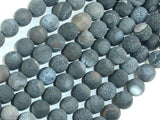 Frosted Matte Agate - Gray, 8mm Round Beads-Agate: Round & Faceted-BeadBeyond