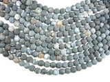 Frosted Matte Agate - Gray, 8mm Round Beads-Agate: Round & Faceted-BeadBeyond