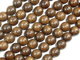 Gold Phoebe Ebony Beads, Gold Wire Sandalwood, 10mm Round Beads-Wood-BeadBeyond