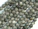 Black Fossil Jasper Beads, 6mm (6.3mm) Round Beads-Gems: Round & Faceted-BeadBeyond