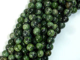 Dendritic Green Jade Beads, 8mm Round Beads-Gems: Round & Faceted-BeadBeyond