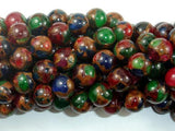 Mosaic Stone Beads-Multi color, 10mm, Round Beads-Gems: Round & Faceted-BeadBeyond
