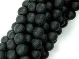 Matte Black Onyx Beads, 10mm Faceted Round-Gems: Round & Faceted-BeadBeyond