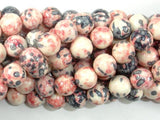 Rain Flower Stone, Pink, Gray, 10mm Round Beads-Gems: Round & Faceted-BeadBeyond