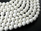White Lava Beads, 10mm Round Beads-Gems: Round & Faceted-BeadBeyond