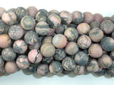 Matte Rhodonite Beads, 10mm, Round Beads-Gems: Round & Faceted-BeadBeyond