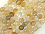 Yellow Quartz, 8mm(8.3mm) Round Beads-Gems: Round & Faceted-BeadBeyond