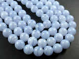 Blue Chalcedony Beads, Blue Lace Agate Beads, 10mm Round-Gems: Round & Faceted-BeadBeyond