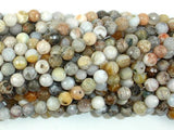 Bamboo Leaf Agate Beads, 6mm(6.4mm) Faceted Round Beads-Gems: Round & Faceted-BeadBeyond