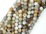 Bamboo Leaf Agate Beads, 6mm(6.4mm) Faceted Round Beads-Gems: Round & Faceted-BeadBeyond