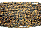 Matte Tiger Eye, 4mm Round Beads-Gems: Round & Faceted-BeadBeyond