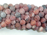 Frosted Matte Agate, Dragon Vein Agate, 10mm Round Beads-Gems: Round & Faceted-BeadBeyond