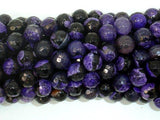 Agate Beads, Purple & Black, 8mm Faceted-Agate: Round & Faceted-BeadBeyond