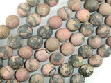 Matte Rhodonite Beads, 10mm, Round Beads-Gems: Round & Faceted-BeadBeyond