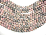 Matte Rhodonite Beads, 10mm, Round Beads-Gems: Round & Faceted-BeadBeyond