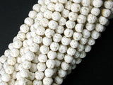 White Lava Beads, 4mm (4.5mm) Round Beads-Gems: Round & Faceted-BeadBeyond