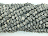 Matte Gray Picture Jasper Beads, 4mm Round Beads-Gems: Round & Faceted-BeadBeyond