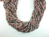 Matte Rhodonite Beads, 4mm, Round Beads-Gems: Round & Faceted-BeadBeyond