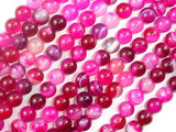 Banded Agate Beads, Fuchsia Agate, 6mm(6.3mm) Round-Gems: Round & Faceted-BeadBeyond