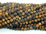 Matte Tiger Eye, 4mm Round Beads-Gems: Round & Faceted-BeadBeyond