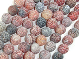 Frosted Matte Agate, Dragon Vein Agate, 10mm Round Beads-Gems: Round & Faceted-BeadBeyond