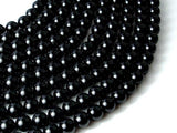 Black Tourmaline Beads, 8mm (8.5mm) Round Beads-Gems: Round & Faceted-BeadBeyond