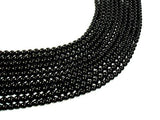 Black Tourmaline Beads Round 4mm (4.8mm)-Gems: Round & Faceted-BeadBeyond