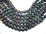 Druzy Agate Beads, Geode Beads, Matte Peacock, 14mm-Agate: Round & Faceted-BeadBeyond