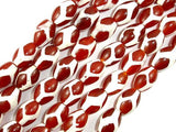 Tibetan Agate Beads, Red, Rice, 10mm x 14mm-Gems:Assorted Shape-BeadBeyond