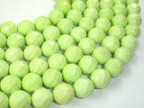 Green Howlite Turquoise Beads, Faceted Round, 12mm-Gems: Round & Faceted-BeadBeyond