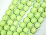Green Howlite Turquoise Beads, Faceted Round, 12mm-Gems: Round & Faceted-BeadBeyond
