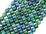 Azurite Malachite Beads, Round, 10mm, 15.5 Inch-Gems: Round & Faceted-BeadBeyond