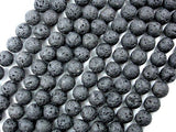 Black Lava Beads, Round, 10mm (10.3 mm)-Gems: Round & Faceted-BeadBeyond