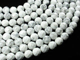 White Howlite Beads, Faceted Round, 12mm-Gems: Round & Faceted-BeadBeyond