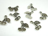 Cherry Charms, Zinc Alloy, Antique Silver Tone,13x16 mm-Metal Findings & Charms-BeadBeyond