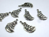 Sail Boat Charms, Zinc Alloy, Antique Silver Tone, 12x22mm 20pcs-Metal Findings & Charms-BeadBeyond