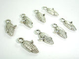 Corn Charms, Zinc Alloy, Antique Silver Tone, 7x14 mm 20pcs-Metal Findings & Charms-BeadBeyond