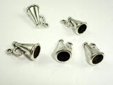 Horn Charms, Zinc Alloy, Antique Silver Tone 15pcs-Metal Findings & Charms-BeadBeyond