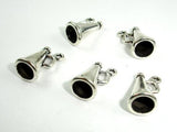 Horn Charms, Zinc Alloy, Antique Silver Tone 15pcs-Metal Findings & Charms-BeadBeyond
